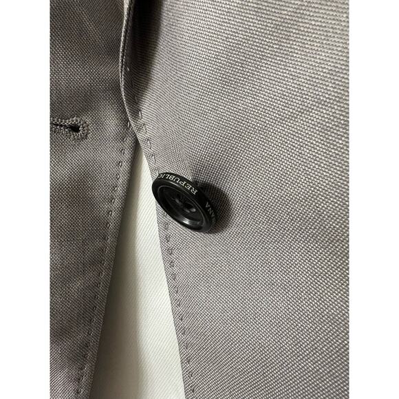 Banana Republic Womens Vintage Y2K Silk Wool Knit Gray Work Blazer Size 8 - Picture 3 of 10